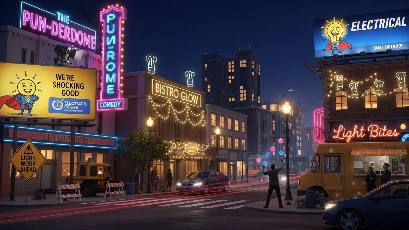 Nighttime & lights puns