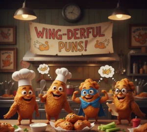 Read more about the article 245+ Chicken Wing Puns That’ll Make You Cluck, Dip, and Laugh Out Loud