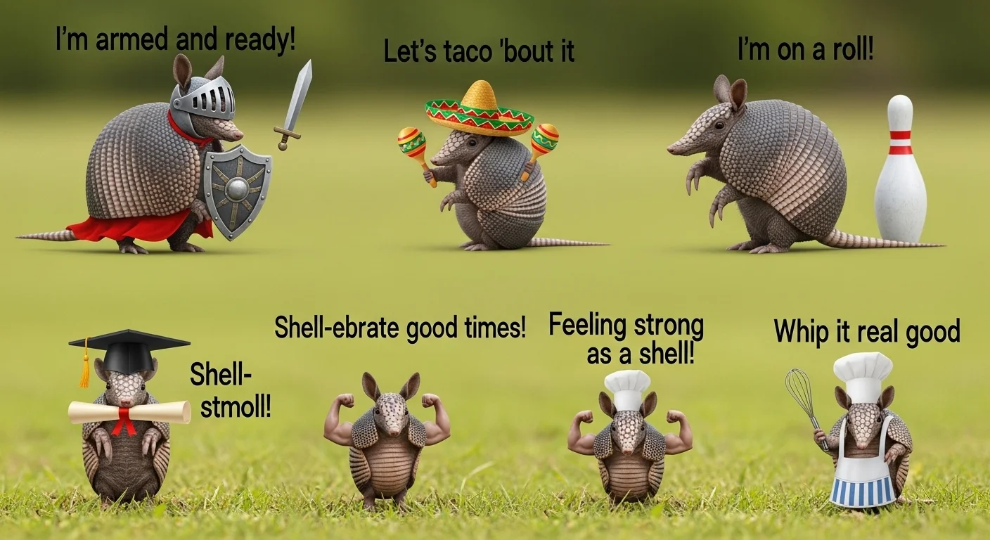 Armadillo Puns Captions