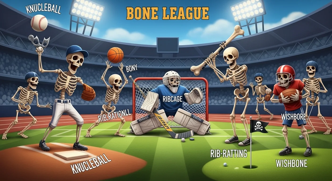 Bone League Sports Skeleton Puns