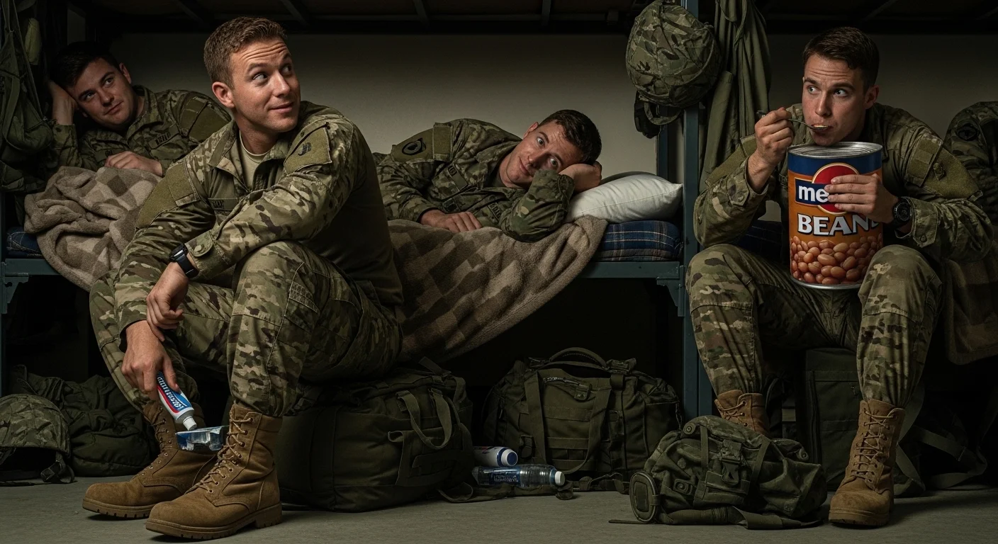 Military jokes (Dirty playful, not explicit)