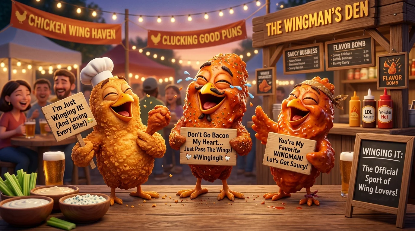 Cute Chicken Wing Puns